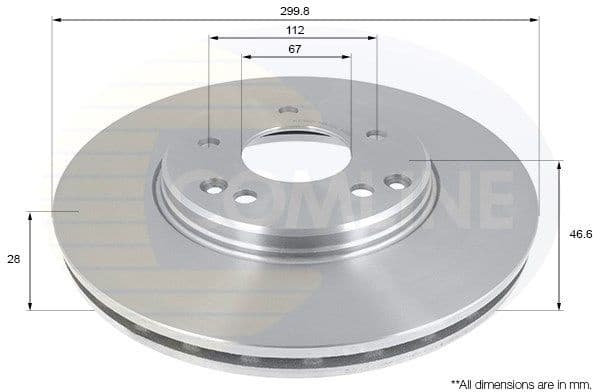 Brake disc, 1pcs FRONT ADC1669V
