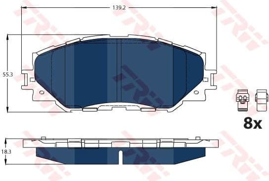 Brake Pad Set, disc brake ELECTRIC BLUE GDB3425BTE