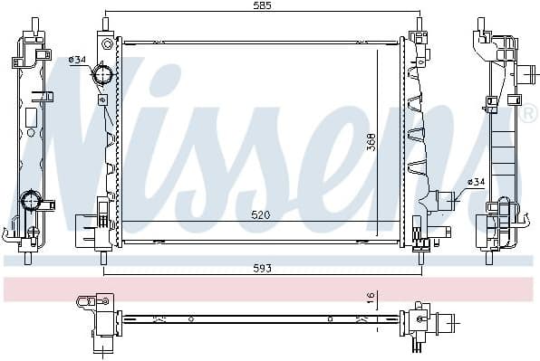 Radiator, engine cooling 630796