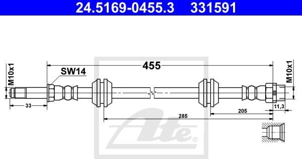 Brake Hose 24.5169-0455.3