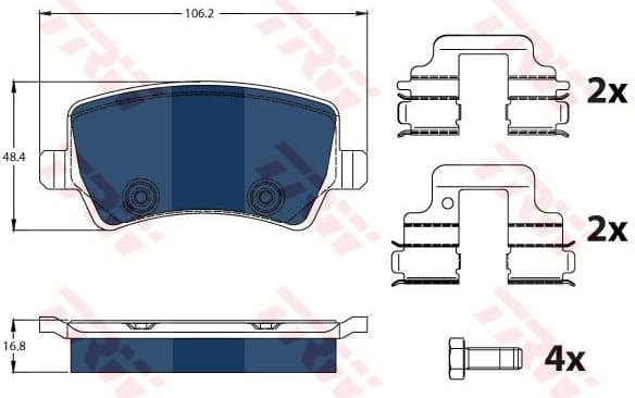 Brake Pad Set, disc brake ELECTRIC BLUE GDB1685BTE