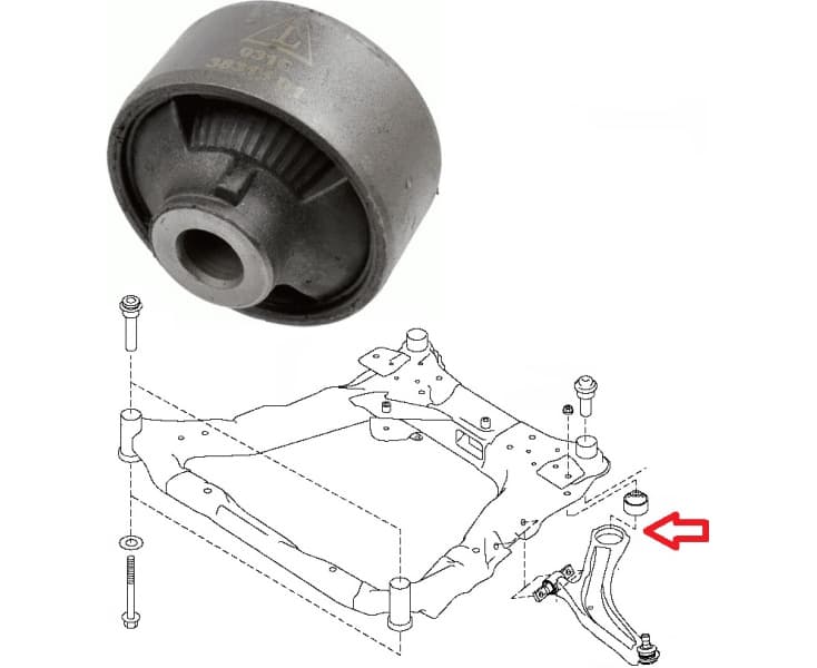 Silentblock front axle 38315 01