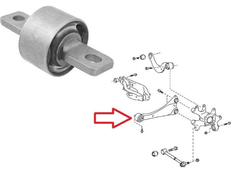 Silentblock rear axle TED96296