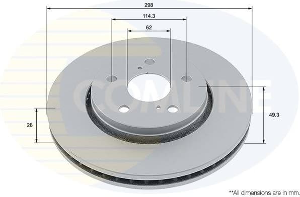 Brake disc, 1pcs FRONT ADC5037V