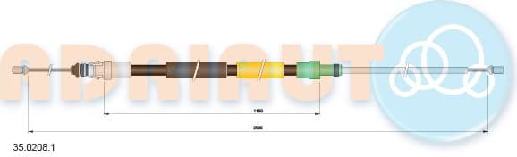 Cable handbrake 35.0208.1 - image 2