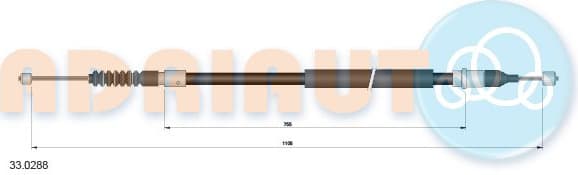 Cable handbrake 33.0288 - image 2