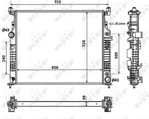 Radiator, engine cooling 53937