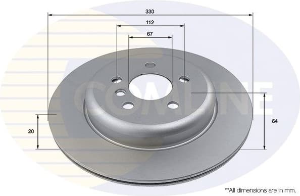 Brake disc, 1pcs REAR ADC5034VR