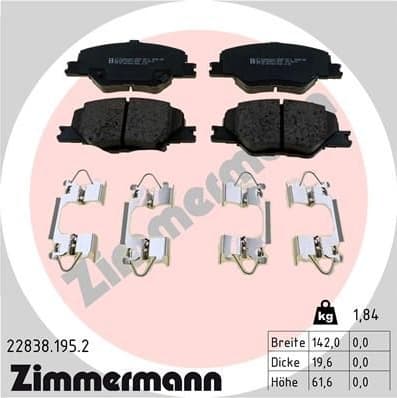 Brake Pad Set, disc brake 22838.195.2