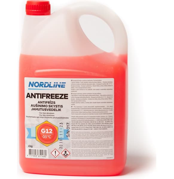 Aušinimo skystis raudonas NORDLINE -35C G12 4kg - NAFR-4
